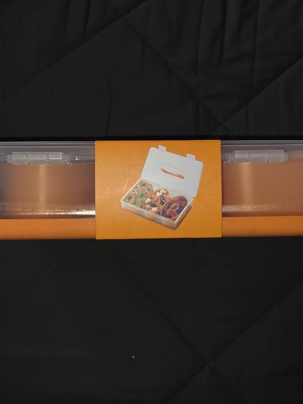 Orange Snack Box - 3-Compartment Kids Lunch Container Halloween BOO New
